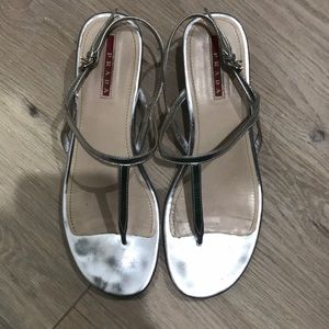 Prada small wedge sandals size 37